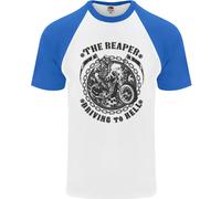 Maglietta Baseball S/S Per Uomo Grim Reaper Motocicletta Biker