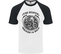 Maglietta Baseball S/S Per Uomo Grim Reaper Motocicletta Biker