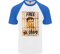 Maglietta Baseball S/S Uomo El Chapo Cocaina Droga Cartello Gratuita