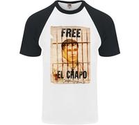 Maglietta Baseball S/S Uomo El Chapo Cocaina Droga Cartello Gratuita