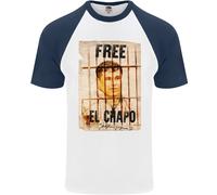 Maglietta Baseball S/S Uomo El Chapo Cocaina Droga Cartello Gratuita