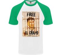 Maglietta Baseball S/S Uomo El Chapo Cocaina Droga Cartello Gratuita