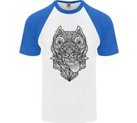 Maglietta Baseball S/S Uomo Pitbull Mandala Art Amante Dei Cani