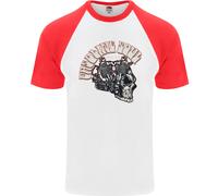 Maglietta Baseball S/S Uomo Teschio Biker Chopper A Benzina
