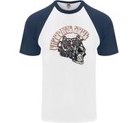 Maglietta Baseball S/S Uomo Teschio Biker Chopper A Benzina