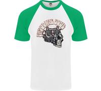 Maglietta Baseball S/S Uomo Teschio Biker Chopper A Benzina