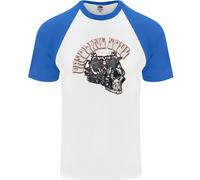 Maglietta Baseball S/S Uomo Teschio Biker Chopper A Benzina