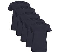 Maglietta basic da donna, 100% cotone, scollo rotondo