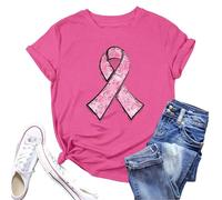 Maglietta basic da donna casual top con scollo rotondo, comoda da indossare tutti i giorni, rosa intenso, XXL