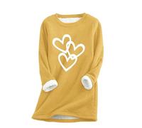 Maglietta basic da donna termica in pile girocollo felpa da donna invernale foderata in pile caldo pullover loungewear camicie strato base tee per la vita quotidiana all'aperto regali di Natale