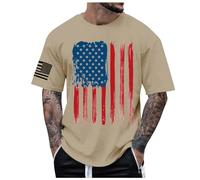 Maglietta basic slim fit a maniche corte da uomo per il giorno dell'indipendenza casual alla moda morbida e confortevole piccola stampata girocollo a maniche corte maglietta per interni ed esterni