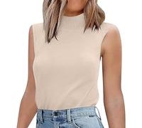Maglietta basic slim fit da donna UK autunno girocollo tasca a quadri top a maniche corte maglione lavorato a maglia canotta da donna maglietta corta pullover slim senza maniche allenamento felpa