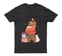 Maglietta Beary Christmas Bear Holiday Unisex Regalo Retrò Stagionale...