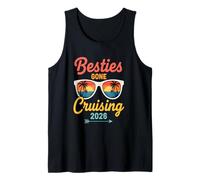 Maglietta Besties Gone Cruising 2026 Retro Sunset Palm Canotta
