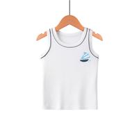 Maglietta Bianca Bambino - Camicia da Esterno Senza Maniche per Ragazzi Estate per Bambini Gilet Stampa per Bambini Abbigliamento Basic Primaverile e Autunnale (White 3-4 Years)