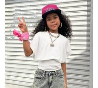 Maglietta bianca con vita aderente e maniche a palloncino per ragazze pre-adolescenti, adatta per primavera/estate, streetwear, rientro a scuola, vacanze tropicali, vacanze di primavera 8Y,9Y,10Y,11Y,
