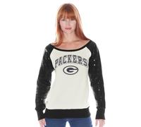 Maglietta Bianca Da Donna Dei Green Bay Packers Con Maniche Lunghe In Paillettes