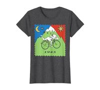 Maglietta Bicycle Day 1943 LSD Acid Hofmann Trip Maglietta, Donna, Grigio Scuro, XL