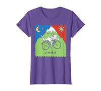 Maglietta Bicycle Day 1943 LSD Acid Hofmann Trip Maglietta, Donna, Viola mélange, XL