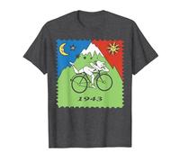 Maglietta Bicycle Day 1943 LSD Acid Hofmann Trip Maglietta, Uomo, Grigio Scuro, XL