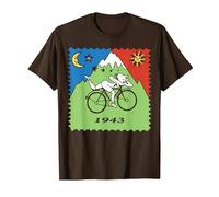 Maglietta Bicycle Day 1943 LSD Acid Hofmann Trip Maglietta, Uomo, Marrone, 3XL