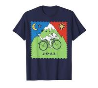 Maglietta Bicycle Day 1943 LSD Acid Hofmann Trip Maglietta, Uomo, Navy, M