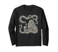 Maglietta Bigfoot Vintage Sasquatch Yeti Retro Natura Boho Maglia a Manica