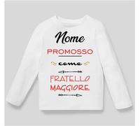 maglietta bimbo stampa " Promosso come fratello maggiore " personalizzato nome