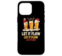 Maglietta Birra di Natale Divertente Festa Let It Flow Custodia per iPhone 16 Pro Max