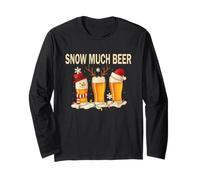 Maglietta Birra di Natale Divertente Snow Much Beer Maglia a Manica