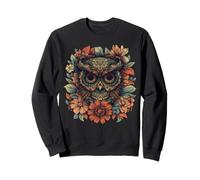 Maglietta Boho Owl - Floral Sugar Skull Mandala Art Design Felpa
