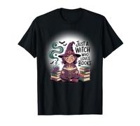 Maglietta Book Lover Just a Witch Who Loves Books Maglietta