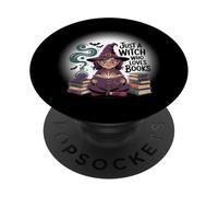 Maglietta Book Lover Just a Witch Who Loves Books PopSockets PopGrip Adesivo