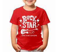 Maglietta Born To Be A Rock Star Guitar Music Gift Musical Ragazzi Ragazze...