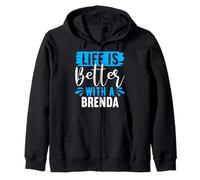 Maglietta Brenda con scritta "Life Is Better With A BRENDA" Felpa con Cappuccio
