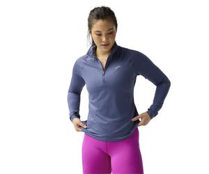 Maglietta Brooks Dash 1/2 Zip 3.0 Manica Lunga Blu, Taglia XS.