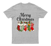 Maglietta Buon Natale Calze Vacanze Unisex Regalo Retrò Divertente Donna