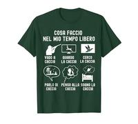 Maglietta Caccia Uomo papà | Cacciatore Cinghiale e Uccelli Maglietta, Uomo, Verde Foresta, 3XL