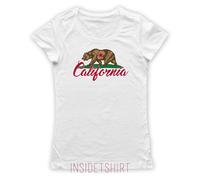 MAGLIETTA CALIFORNIA maglia donna Los Angeles west coast flag bear T-SHIRT GIRL