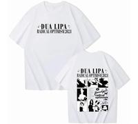 Maglietta Cantante Maglietta Dua Maglietta Lipa Maglietta Unisex in Cotone Girocollo Manica Corta Camicia per Musica Pop Regalo per Fan XS-3XL-Black||XS