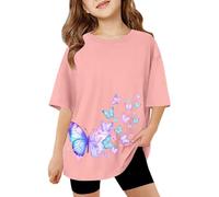 Maglietta casual a maniche corte con scollo rotondo, stampa balena, morbido tessuto elasticizzato, per tutti i giorni, scuola, avventure all'aperto, vestibilità comoda, per bambini dai 3 ai 13 anni