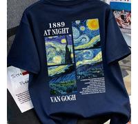 Maglietta casual a maniche corte con stampa artistica, stile minimalista e ampia, scollo a ciurlo, versatile, adatta per l'abbigliamento casual estivo e può essere regalata alla famiglia 6Y,7Y,8Y,9Y,1