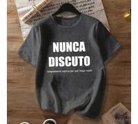 Maglietta casual a maniche corte da donna con grafica in spagnolo "Simplemente Explico Por Que Tengo Razón" per taglie forti, adatta per primavera, estate, autunno, San Valentino, vacanze 0XL,1XL,2XL,