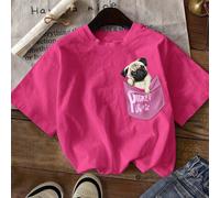 Maglietta casual a maniche corte e collo tondo adatta a ragazze pre-adolescenti, indicata per primavera ed estate 8Y,9Y,10Y,11Y,12YAnimale,Fumetto,LettereTessuto