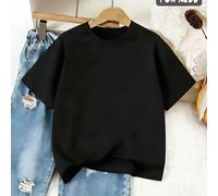 Maglietta casual a maniche lunghe da ragazza, in colore unito, collo tondo, morbida e traspirante, oversize, stile dolce e femminile, stile college e casual, nuova collezione, vestibilità morbida e am