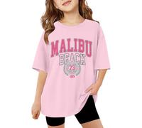 Maglietta Casual alla Moda con Stampa Grafica per Ragazze, giocosa da Indossare Tutti i Giorni, Morbida e Comoda, dal Design Giovanile per Bambini. (7-8 Years) w