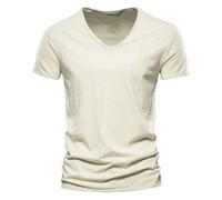 Maglietta Casual da con Scollo a V, vestibilità Ampia, Comoda Elasticizzata, di Colore, da Indossare Tutti i Giorni con Pantaloncini Corti. Fazzoletti per Giacche