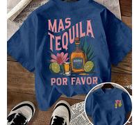 Maglietta casual da donna con stampa di cocktail Tequila Sunrise, bicchiere da margarita, limone, fiore e foglia, scollo rotondo, felpa sportiva da donna per primavera/estate L,M,S,XL,XSTessuto in mag