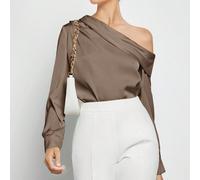 Maglietta casual da donna grigio-verde, elegante stile urbano versatile da pendolare, stile retrò anni '90, adatta per Natale, Capodanno, San Valentino, spiaggia, laurea, moda, carnevale, vacanze, mat