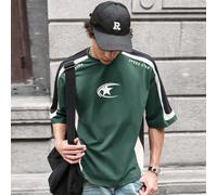 Maglietta casual da uomo a maniche corte in maglia larga con patchwork, adatta per l'estate e la scuola L,M,S,XL,XS,XXL,XXS,XXXL,XXXXLFumettoTessuto in maglia